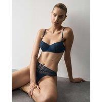 Autograph Lace with Silk Wired Balcony Bra A-E Midnight