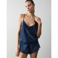 Autograph Silk & Lace French Knickers Midnight