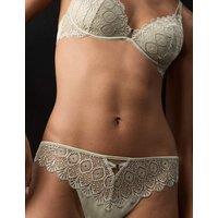 Autograph Embroidered Mesh Back Brazilian Knickers Lichen