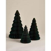M&S 3 Pack Paper Tree Decorations Green Mix