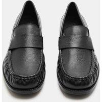 Autograph Leather Square Toe Slip On Loafers Black