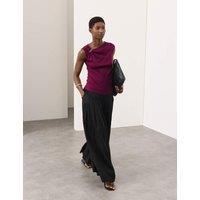 Autograph Cotton Rich Ruched Hardware Detail Top Grape