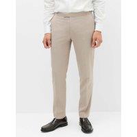 M&S Tailored Fit Satin Trim Tuxedo Trousers Neutral