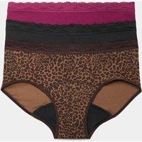 M&S 3 Pack Heavy Absorbency Period Knicker Shorts Brown Mix