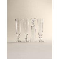 M&S Set of 4 Etoile Champagne Flutes Clear