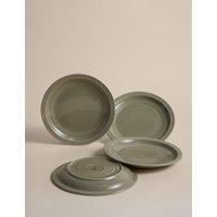 M&S Set of 4 Southwold Stoneware Dinner Plates Green