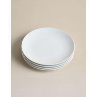 M&S Set of 4 Burford Coupe Porcelain Side Plates White