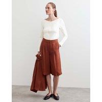 JAEGER Cotton Modal Blend V-Neck Stitch Detail Top Ivory