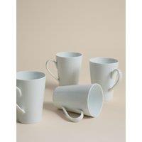 M&S Set of 4 Burford Porcelain Latte Mugs White