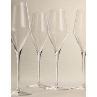 M&S Set of 4 Crystal Dishwasher Safe Champagne Flutes Clear