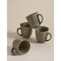M&S Set of 4 Southwold Stoneware Mugs Green