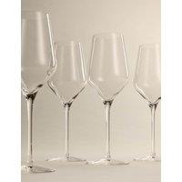 M&S Set of 4 Luna Crystal White Wine Glasses Clear