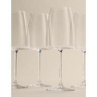 M&S Set of 4 Odette Crystal White Wine Glasses Clear