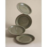 M&S Set of 4 Southwold Stoneware Side Plates Green