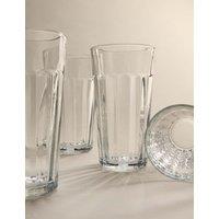 M&S Set of 4 Everyday Ribbed Hi Ball Glasses Clear