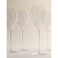 M&S Set of 4 The Sommelier's Edit Crystal Champagne Flutes Clear
