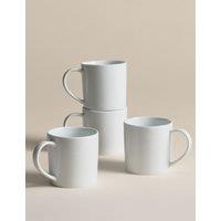 M&S Set of 4 Burford Porcelain Small Mugs White