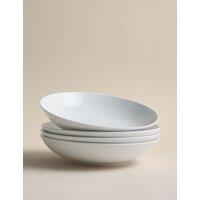 Set of 4 Burford Coupe Porcelain Pasta Bowls White