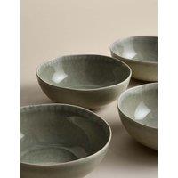 M&S Set of 4 Henley Stoneware Cereal Bowls Green