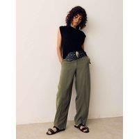 Per Una Lyocell Rich Barrel Trousers Hunter Green