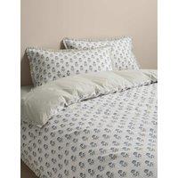 M&S Pure Cotton Floral Ruffle Bedding Set Green Mix