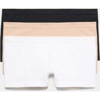 M&S 3 Pack Comfort Rib Seamless Boxer Shorts Opaline Mix
