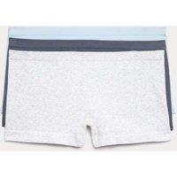 M&S 3 Pack Comfort Rib Seamless Boxer Shorts Grey Mix