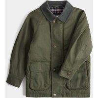 M&S Wax Jacket With Corduroy Collar (2-8 Yrs) Pine Green