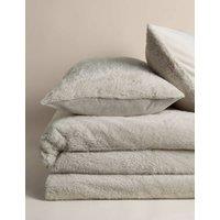 M&S Supersoft Faux Fur Bedding Set Neutral