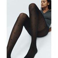 M&S Sheer Spot Tights Black