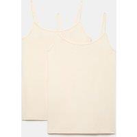M&S 2 Pack Heatgen Thermal Strappy Vests Light Cream