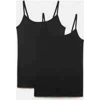 M&S 2 Pack Heatgen Thermal Strappy Vests Black