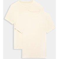 M&S 2 Pack Heatgen Thermal Short Sleeve Tops Light Cream