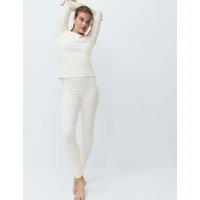 M&S Heatgen Maximum Thermal Fleece Leggings Light Cream