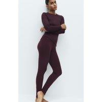 M&S Heatgen Maximum Thermal Fleece Leggings Dark Aubergine