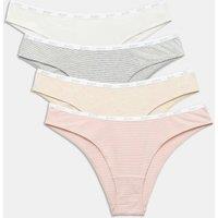 Body by M&S 4pk Cotton Rich Low Rise Miami Knickers Ivory