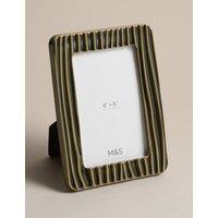 M&S Ceramic Textured Line Photo Frame 4x6 inch Green