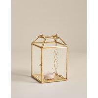 M&S Small Mottled Glass Lantern Gold