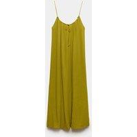 M&S Strappy Tie Back Maxi Beach Dress Moss Green
