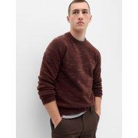 M&S Supersoft Space Dye Crew Neck Jumper Bordeaux