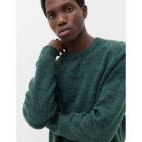 M&S Supersoft Space Dye Crew Neck Jumper Cedar