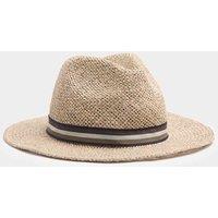 M&S Striped Band Broad Brim Hat Natural Mix