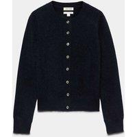 JAEGER Pure Brushed Cashmere Button Front Cardigan Navy