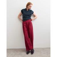 JAEGER Mohair and Wool V-Neck Knitted Top Navy