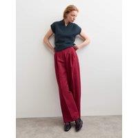 JAEGER Mohair and Wool V-Neck Knitted Top Navy
