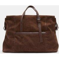 M&S Suede Weekend Bag Dark Brown