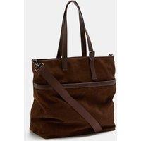 M&S Leather Blend Tote Bag Dark Brown