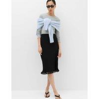 M&S Chiffon Knee Length Slip Skirt Black
