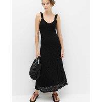 M&S Jersey Lace Trim Midi Bodycon Dress Black