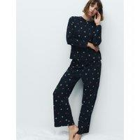 M&S Pure Cotton Printed Pyjama Set Navy Mix